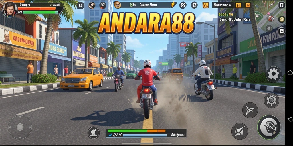 Tampilan gameplay seru balapan di ANDARA88.