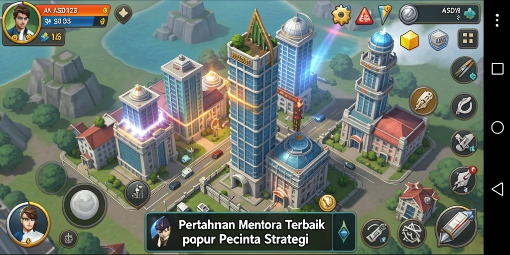 Tampilan gameplay menegangkan di Tower Defense ASD123.