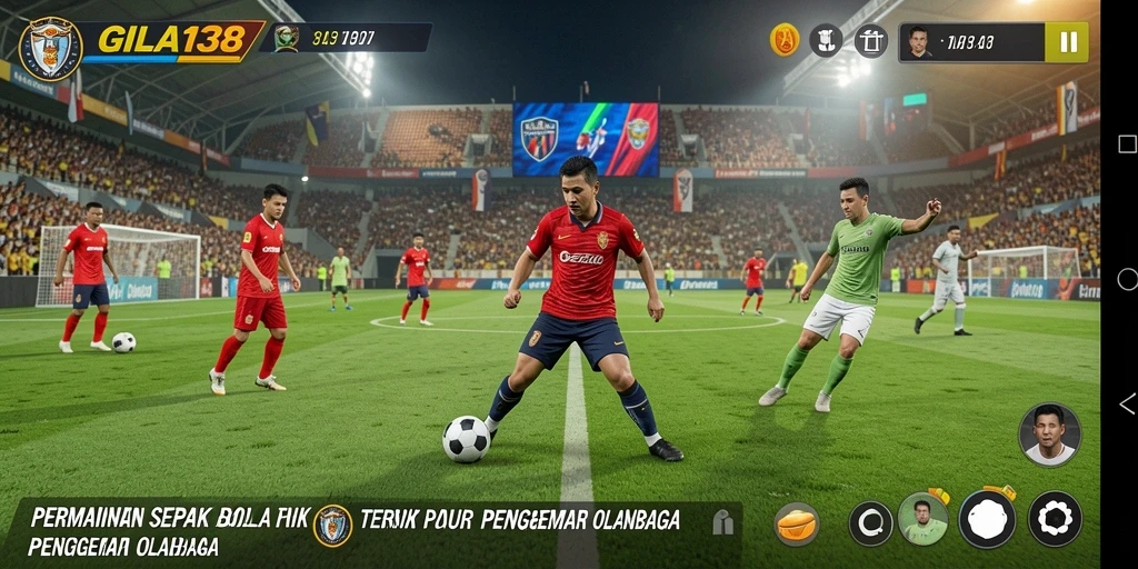 Tampilan gameplay GILA138 yang seru di lapangan sepak bola.