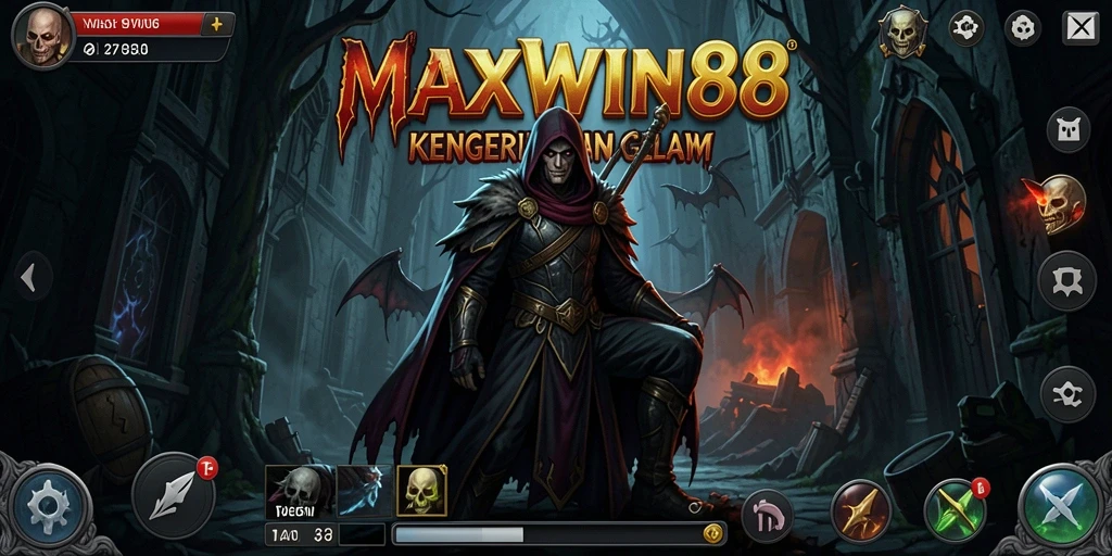 Tampilan gameplay menegangkan dari MAXWIN88 saat menjelajahi dunia yang angker.