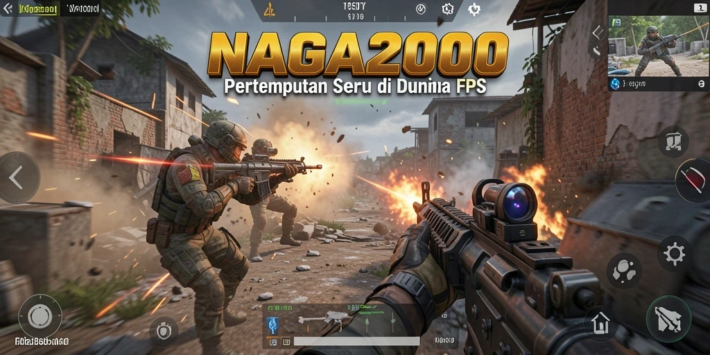 Gameplay NAGA2000 menunjukkan aksi tembak menembak seru di medan perang.