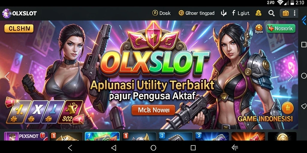 Tampilan antarmuka aplikasi OLXSLOT yang user-friendly dan modern.