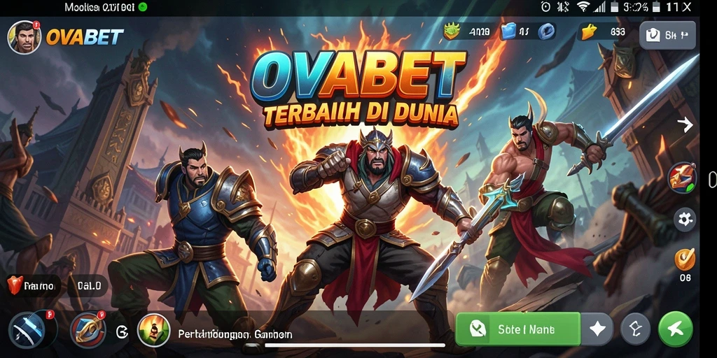 Screenshot utama OVABET menampilkan aksi pertarungan yang memukau.