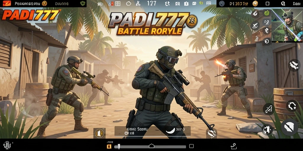 Tampilan gameplay seru dalam pertempuran Battle Royale di PADI777.