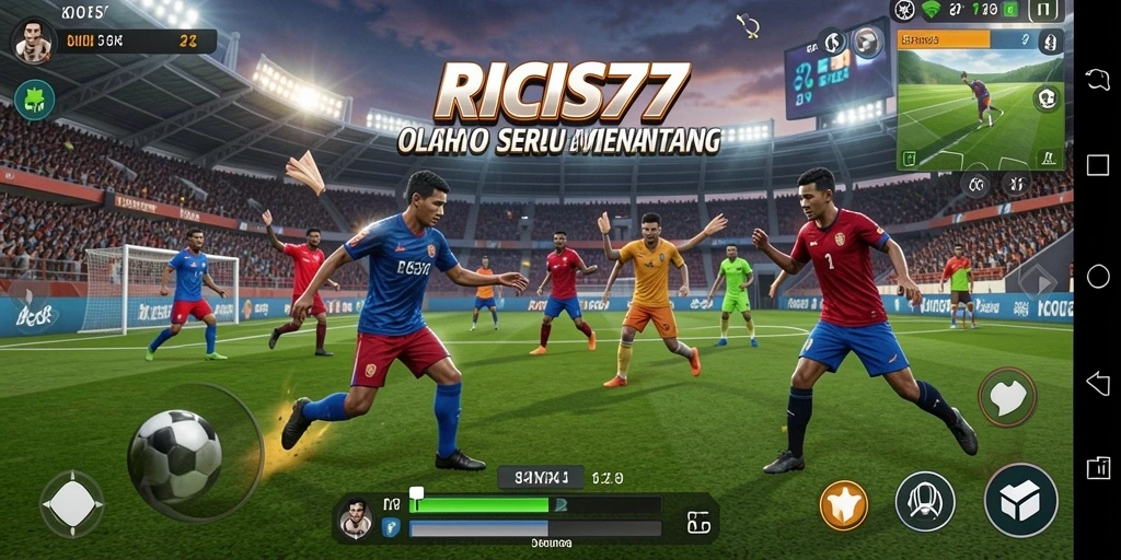 Screenshot RICIS77 menampilkan aksi olahraga yang mendebarkan.