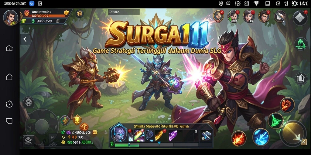 Tangkapan layar dari gameplay <strong>SURGA11</strong> yang menunjukkan pertempuran strategi aktif.