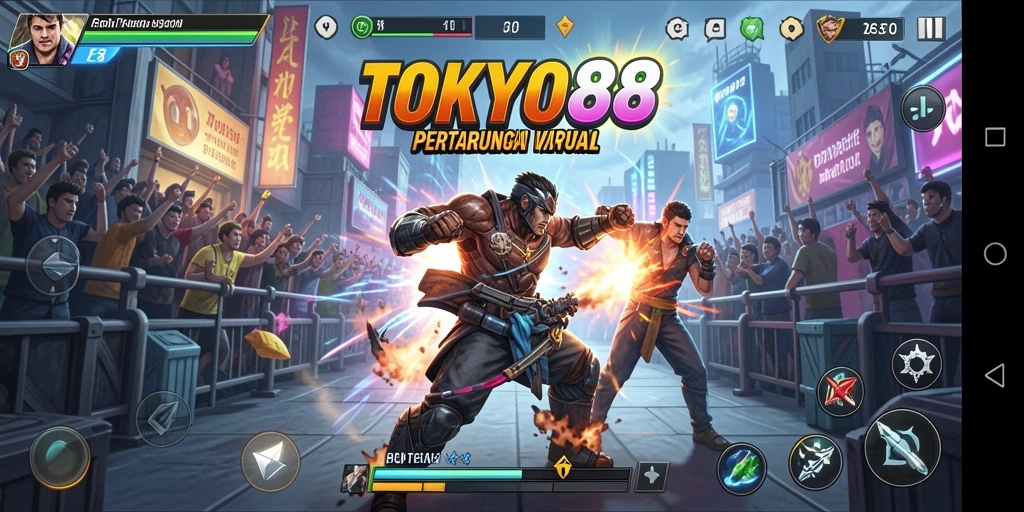 Screenshot gameplay TOKYO88 menampilkan pertarungan seru grafik yang memukau.