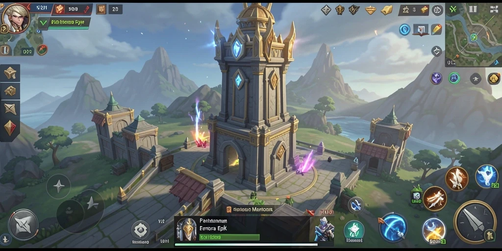Tampilan gameplay V21 yang menarik dengan strategi Tower Defense.