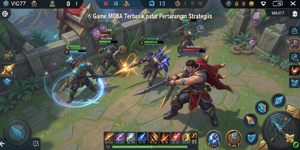 Tampilan gameplay seru dari VIO77 dengan pertarungan tim yang intens.